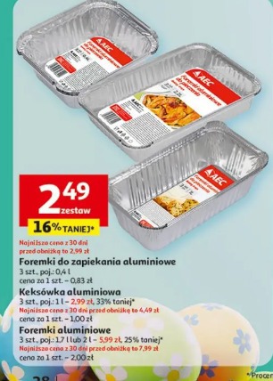 Foremki do zapiekania aluminiowe