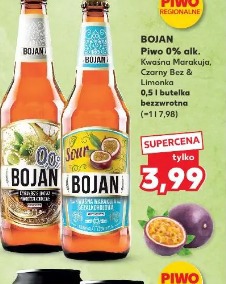 Bojan Piwo 0% alk. Kwaśna Marakuja, Czarny Bez & Limonka