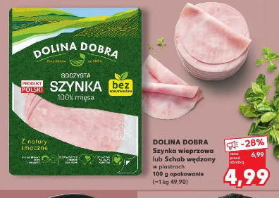 Dolina Dobra Szynka wieprzowa lub Schab wędzony w plastrach