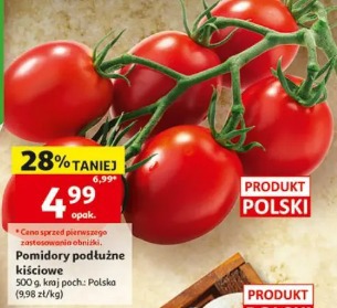 Pomidory podłużne kiściowe