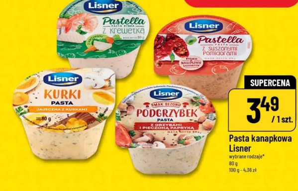 Pasta kanapkowa Lisner wybrane rodzaje