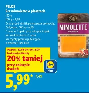 Pilos Ser mimolette w plastrach