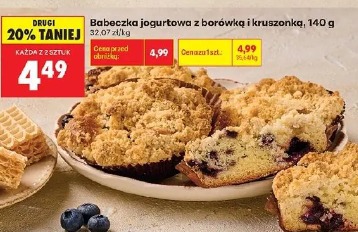 Babeczka jogurtowa z borówką i kruszonką