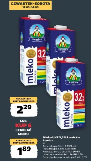 Mleko UHT 3,2% Łowickie Łowicz