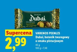 VARENOS PIENLIS Dubai, batonik twarogowy o smaku pistacjowym