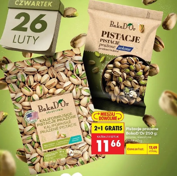 Pistacje prażone BakaD'Or solone, niesolone