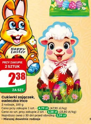 Cukierki zajączek, owieczka Inco