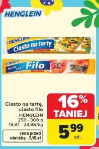 Ciasto na tartę, ciasto filo HENGLEIN