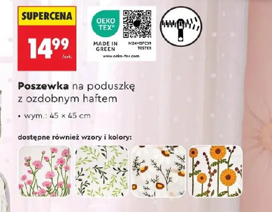 Poszewka na poduszkę z ozdobnym haftem