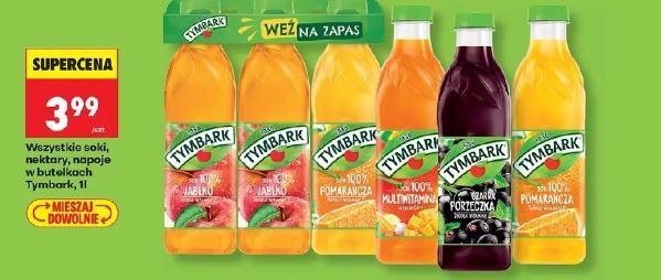 Wszystkie soki, nektary, napoje w butelkach Tymbark
