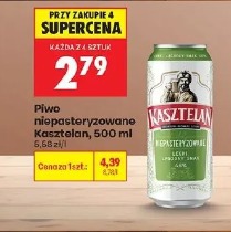 Piwo niepasteryzowane Kasztelan, 500 ml