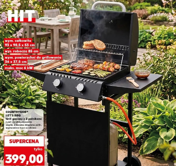 Countryside Let's BBQ grill gazowy z 2 palnikami