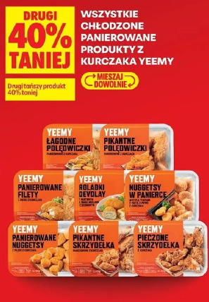 Wszystkie chłodzone panierowane produkty z kurczaka Yeemy