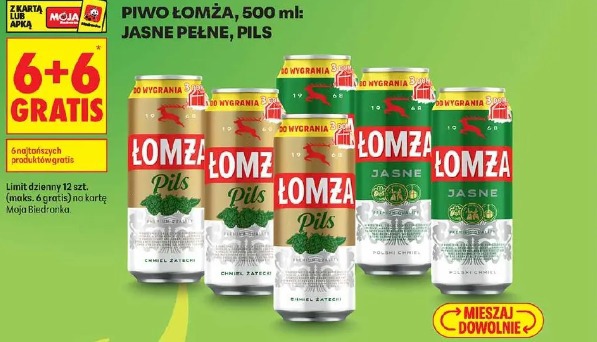 Piwo Łomża, 500 ml: jasne pełne, pils