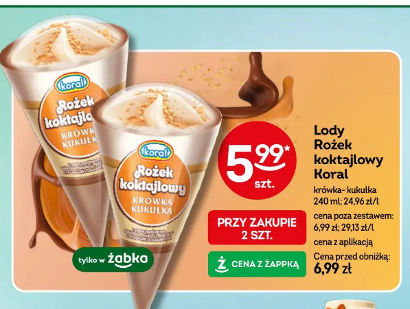 Lody rożek koktajlowy Koral