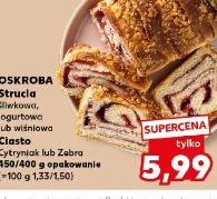 Oskroba struclą śliwkowa, jogurtowa lub wiśniowa ciasto cytrynka lub zebra