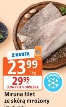 Miruna filet ze skórą mrożony