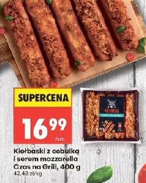 Kiełbaski z cebulką i serem mozzarella Czas na Grill