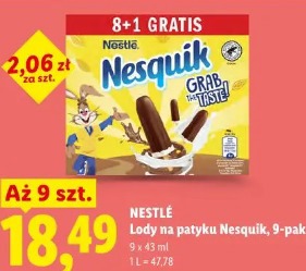 Nestlé Lody na patyku Nesquik, 9-pak