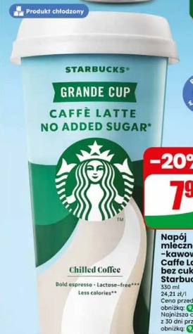 Napój mleczno-kawowy Caffe Latte bez cukru Starbucks