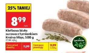 Kiełbasa biała surowa z tymiankiem Kraina Mięs