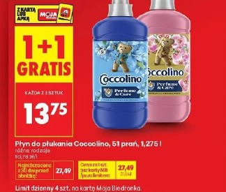 Coccolino płyn do płukania, 51 prań, 1.275 l