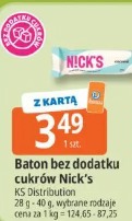 Baton bez dodatku cukrów Nick's