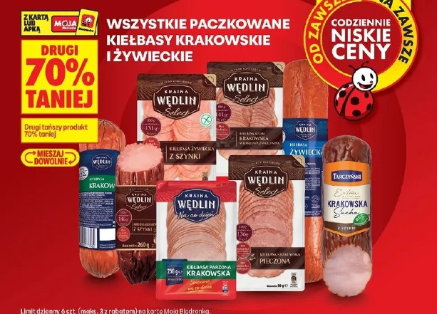 Wszystkie paczkowane kiełbasy krakowskie i żywieckie