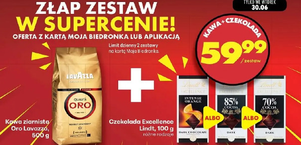 Kawa ziarnista Oro Lavazza + Czekolada Excellence Lindt