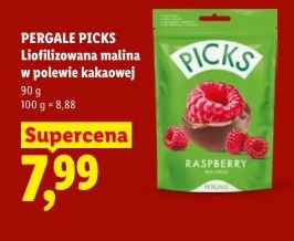 Pergale Picks Liofilizowana malina w polewie kakaowej