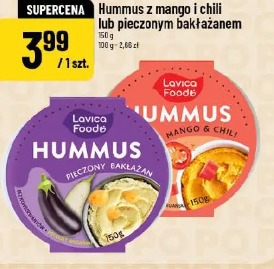 Hummus z mango i chili lub pieczonym bakłażanem Lavica Foodie