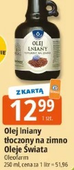Olej lniany tłoczony na zimno Oleje Świata Oleofarm