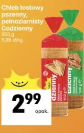 Chleb tostowy pszenny, pełnoziarnisty Codzienny