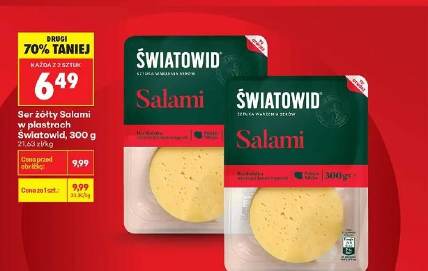 Ser żółty Salami w plastrach Światowid