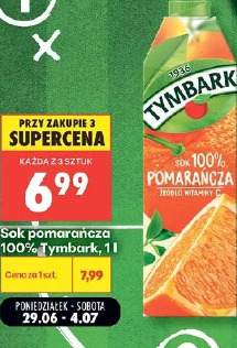 Sok pomarańcza 100% Tymbark