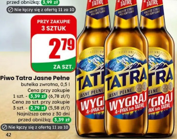 Piwo Tatra Jasne Pełne