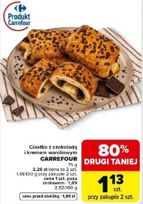 Ciastko z czekoladą i kremem waniliowym CARREFOUR