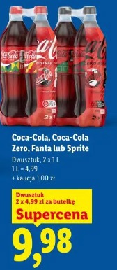Coca-cola, Coca-cola Zero, Fanta lub Sprite