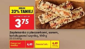 Zapiekanka z pieczarkami, serem, ketchupem i szynką, 150 g