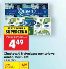 Chusteczki higieniczne mentolowe Queen, 10x10 szt.