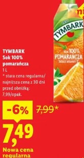 Tymbark Sok 100% pomarańcza