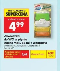 Zawieszka do WC w płynie Agent Max, 55 ml + 2 zapasy