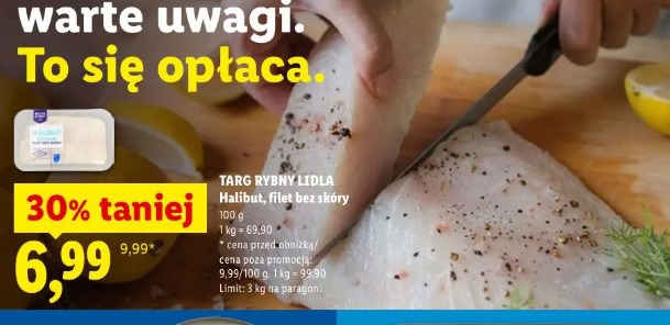 Halibut, filet bez skóry