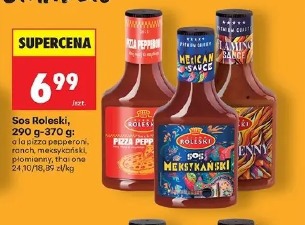 Sos Roleski: pizza pepperoni, ranch, meksykański, pomidorowy, thaj