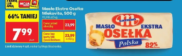 Masło Ekstra Osełka Mlekovita