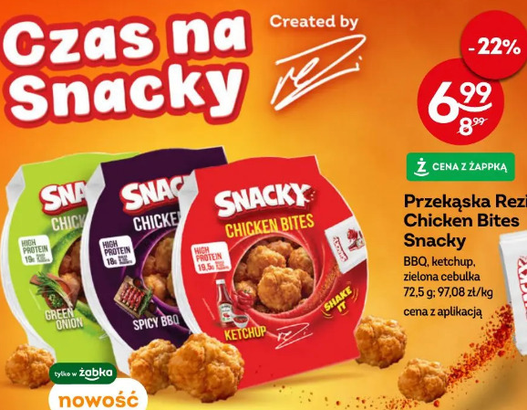 Przekąska Rezi Chicken Bites Snacky BBQ, ketchup, zielona cebulka