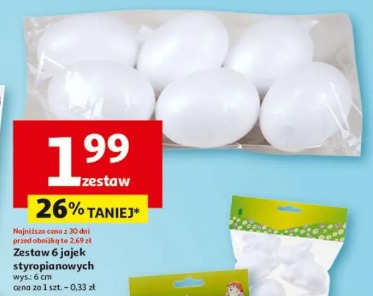 Zestaw 6 jajek styropianowych
