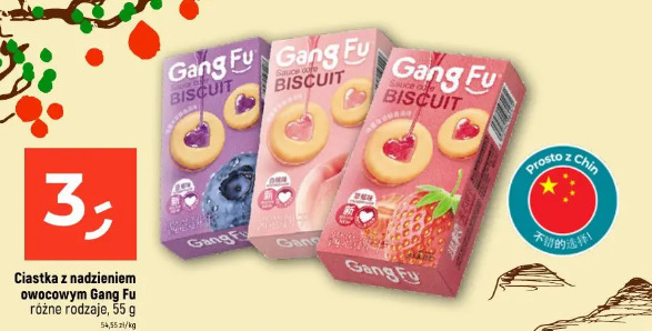 Ciastka z nadzieniem owocowym Gang Fu