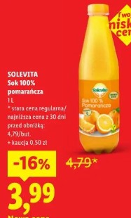 Solevita Sok 100% pomarańcza