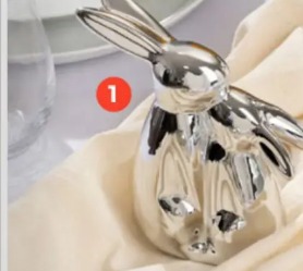 Srebrna figura ceramiczna zajączki